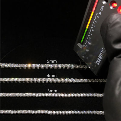 Argento fine Diamond Vvs Bracelet Hip Hop della catena S925 di tennis di Moissanite dei gioielli